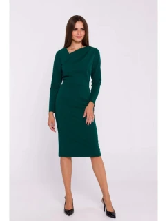 Dámské šaty S376 Tmavě zelená - Stylove