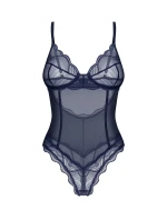 Dámské body Nightly Blue Crotchless Teddy tm. modré - Obsessive Dámské body Nightly Blue Crotchless Teddy tm. modré - Obsessive