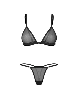 Dámský sexy set Wet Me 2-Pcs Set černý - Obsessive