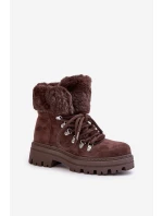 Dámské zateplené kotníkové boty s kožíškem 9685 Tmavě hnědé MARQUIIZ Dámské zateplené kotníkové boty s kožíškem 9685 Tmavě hnědé MARQUIIZ