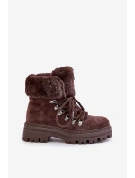 Dámské zateplené kotníkové boty s kožíškem 9685 Tmavě hnědé MARQUIIZ Dámské zateplené kotníkové boty s kožíškem 9685 Tmavě hnědé MARQUIIZ