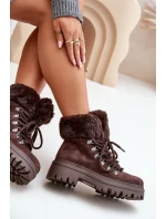 Dámské zateplené kotníkové boty s kožíškem 9685 Tmavě hnědé MARQUIIZ Dámské zateplené kotníkové boty s kožíškem 9685 Tmavě hnědé MARQUIIZ