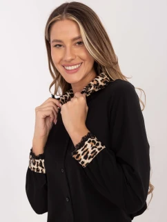 Dámská halenka KS 4225.35 černo-hnědá - FPrice