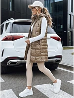 Dámská prošívaná vesta s kapucí TY5258 zlatá - Fashion Street Dámská prošívaná vesta s kapucí TY5258 zlatá - Fashion Street