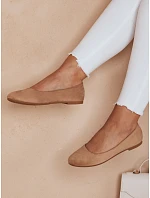 Dámské semišové baleríny ZY0672 hnědé - Seastar