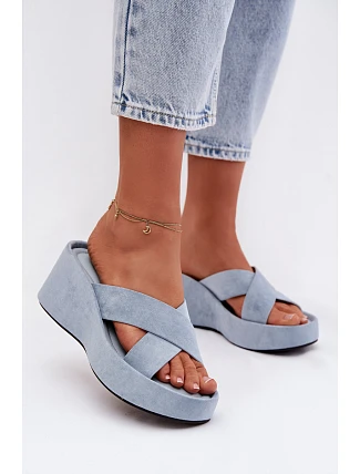 Dámské semišové nazouváky G517 modré - Joalice Paris