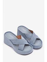 Dámské semišové nazouváky G517 modré - Joalice Paris