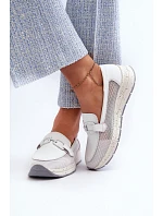 Dámské kožené mokasíny D&A TW210 bílé - S.Barski