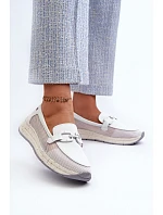 Dámské kožené mokasíny D&A TW210 bílé - S.Barski