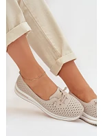 Kožené dámské polobotky LR61-7044 béžové - S.Barski