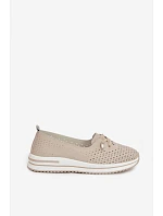 Kožené dámské polobotky LR61-7044 béžové - S.Barski