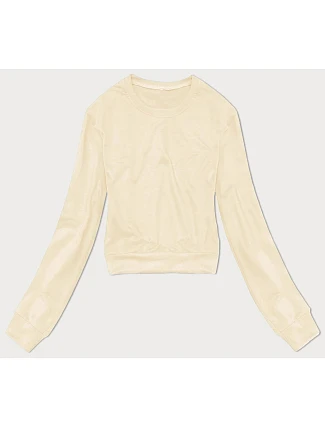 Dámská tenká krátká mikina ecru (8B938-67+132) - J.Style