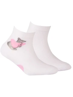 TENKÉ PONOŽKY BARVA 2-6 LET DÍVKY BÍLÉ 24-26