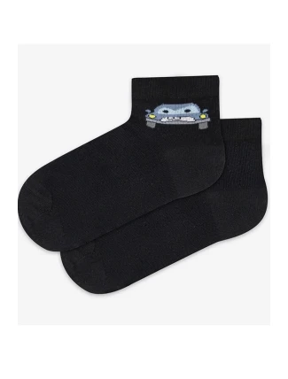 TENKÉ PONOŽKY BARVA 2-6 LET CHLAPCI ČERNÁ 21-23