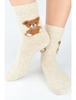 PONOŽKY S VLNĚNÝM MEDVÍDKEM SW018