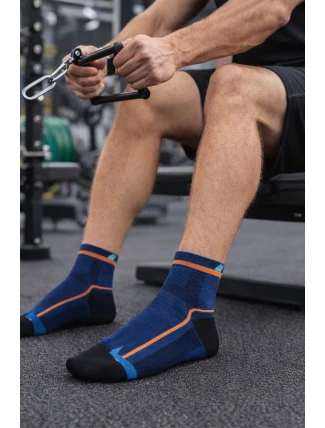 SPORTIVE - Pánské vzorované krátké ponožky Ag+ U941N5