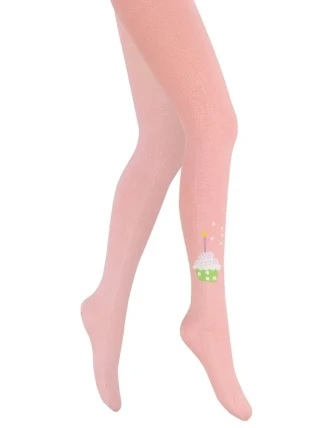 Vzorované punčocháče 6-11 let dívky RŮŽOVÉ 128/134