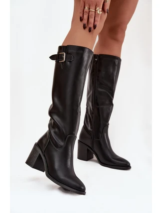 Kozačky na podpatku model 220722 Step in style Kozačky na podpatku model 220722 Step in style