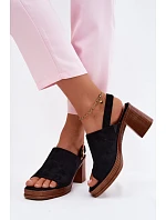 Sandály na podpatku model 227914 Step in style Sandály na podpatku model 227914 Step in style