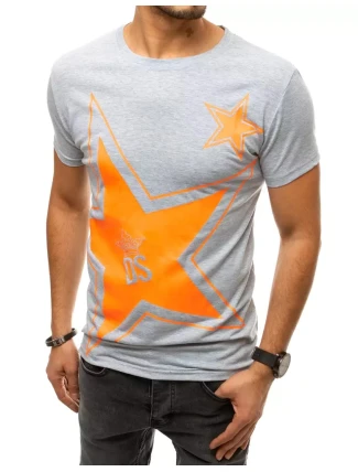 Pánské tričko s potiskem světle šedé FashionStreet RX4361