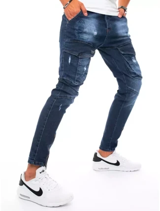 Pánské bojové džínové kalhoty tmavě modré FashionStreet UX3292 Pánské bojové džínové kalhoty tmavě modré FashionStreet UX3292