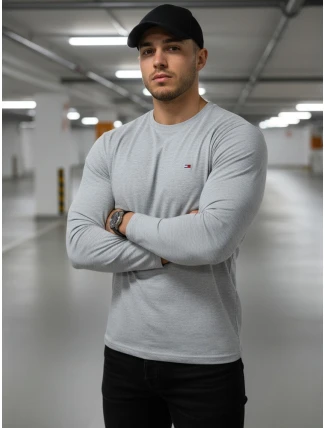 Pánské šedé tričko FashionStreet s dlouhým rukávem LX0539