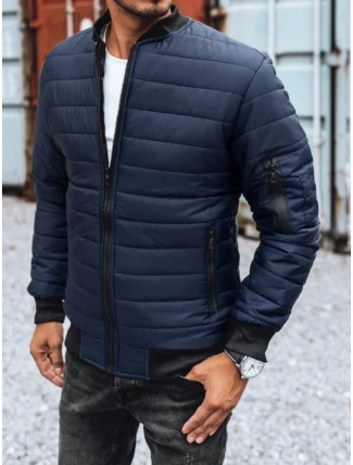 Pánská prošívaná bunda bomber navy blue FashionStreet TX2205z