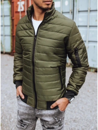 Pánská přechodná prošívaná zelená bunda FashionStreet TX3408z