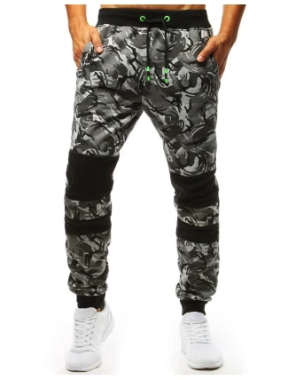 Pánské kamuflážní šedé tepláky FashionStreet UX3494