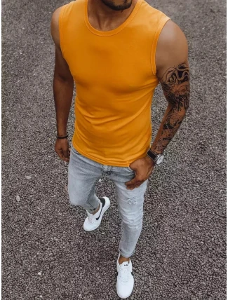 Pánské tričko bez rukávů s potiskem oranžové FashionStreet RX4915