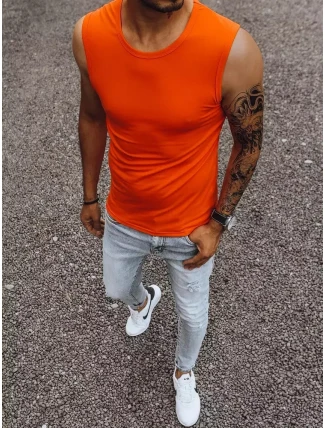 Pánské tričko bez rukávů s potiskem oranžové FashionStreet RX4919