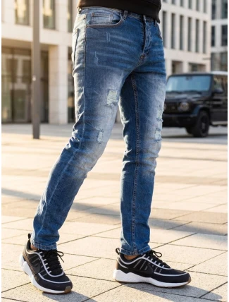 Modré pánské kalhoty FashionStreet UX3821 Modré pánské kalhoty FashionStreet UX3821