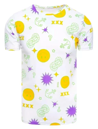 Pánské bílé tričko s potiskem FashionStreet RX4993