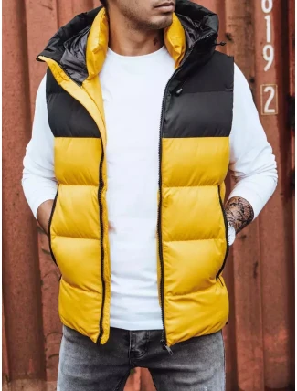 Pánská prošívaná žlutá vesta FashionStreet TX4171