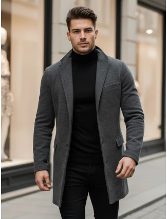 Pánský šedý kabát FashionStreet CX0441