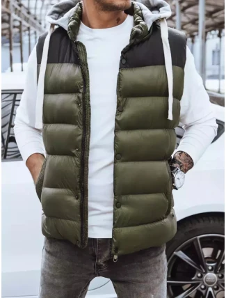Pánská vesta s kapucí zelená FashionStreet TX3935z