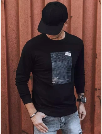 Pánská mikina s potiskem černá FashionStreet BX5353 Pánská mikina s potiskem černá FashionStreet BX5353