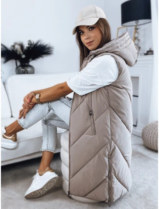 Dámská prošívaná vesta ZIPIS béžová FashionStreet TY3216
