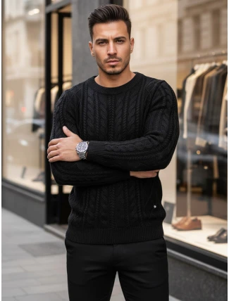 Pánský černý svetr FashionStreet WX1926