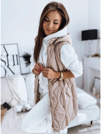 Dámská prošívaná vesta WELIA béžová FashionStreet TY3295 Dámská prošívaná vesta WELIA béžová FashionStreet TY3295