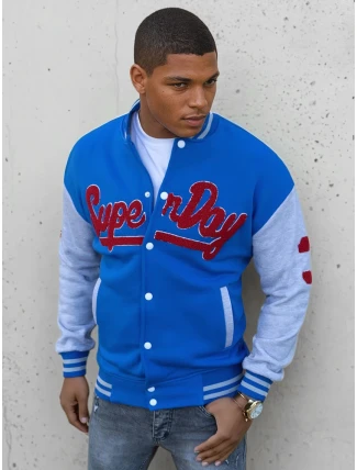 Pánská modrá mikina na zip FashionStreet BX5447 Pánská modrá mikina na zip FashionStreet BX5447