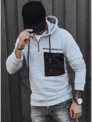 Pánská šedá mikina FashionStreet BX5465