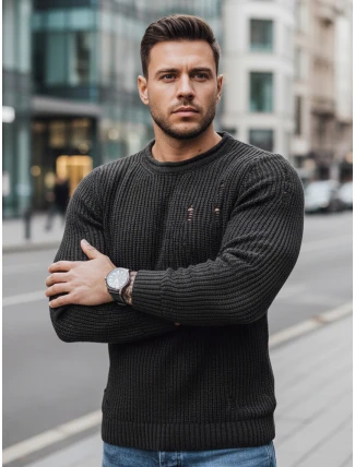 Pánský tmavě šedý svetr FashionStreet WX1990