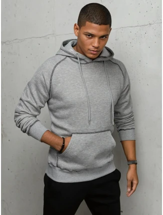 Pánská světle šedá mikina FashionStreet BX5514