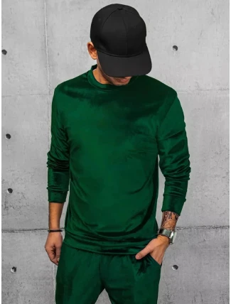 Pánská velurová zelená mikina FashionStreet BX5532