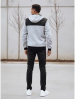 Pánská světle šedá prošívaná bunda FashionStreet TX4393