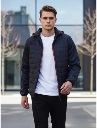 Pánská přechodná bunda prošívaná tmavě modrá FashionStreet TX4401