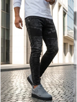 Pánské černé džínové kalhoty FashionStreet UX3939