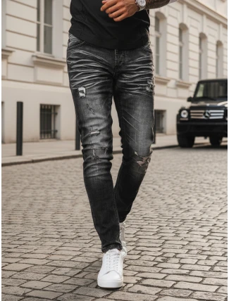 Pánské černé džínové kalhoty FashionStreet UX3949