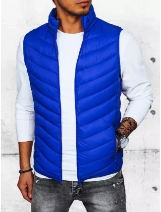 Pánská prošívaná modrá vesta FashionStreet TX4429